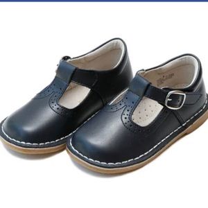 L’Amour Navy Frances T-Strap perforated Mary Jane 7